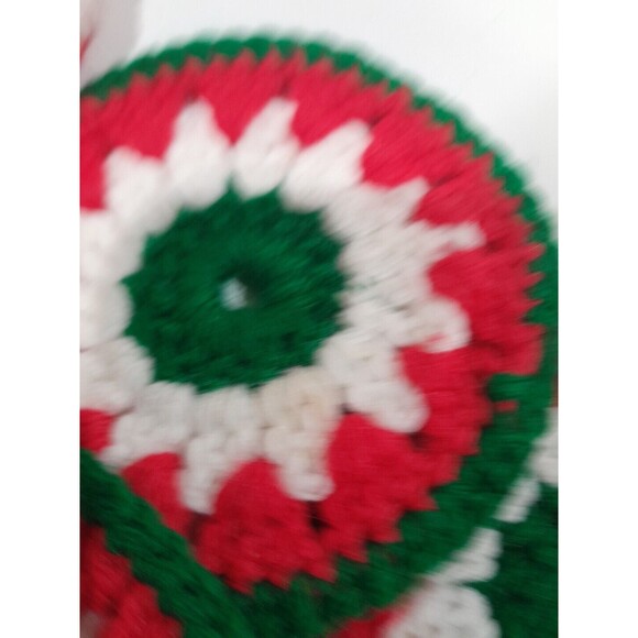 Handmade Christmas Crochet Stockings and Coasters, Vintage - Picture 8 of 8